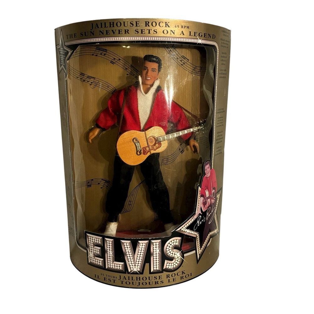 elvis presley doll vintage And Numbered Includes Guitar And Doll Stand. In Box.